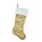 20.5" Sequin Snowflake Stocking with White Faux Fur Cuff, Gold